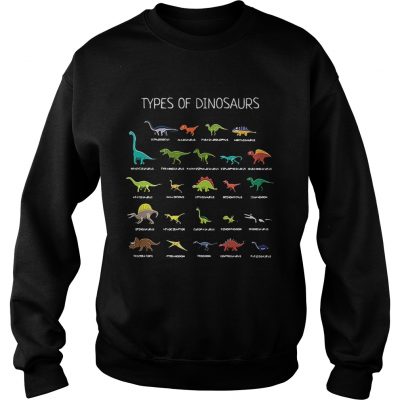 Sweatshirt Types of dinosaurs Diplodocus Allosaurus Parasaurolophus Ankylosaurus shirt