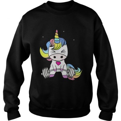 Sweatshirt Unicorn weight lifting the struggle is real shirt