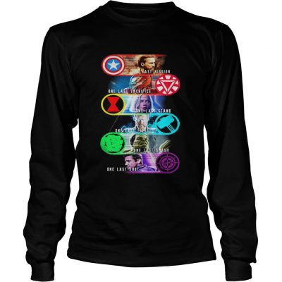 Avenger Endgame one last mission sacrifice stand fight smash shot longsleeve tee