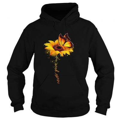 Butterfly sunflower never give up raise multiple sclerosis awareness hoodie