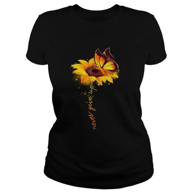 Butterfly sunflower never give up raise multiple sclerosis awareness ladies tee