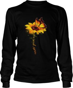 Butterfly sunflower never give up raise multiple sclerosis awareness longsleeve tee