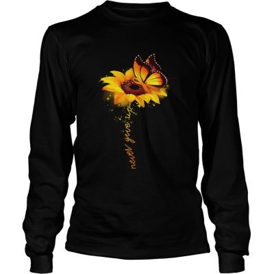 Butterfly sunflower never give up raise multiple sclerosis awareness longsleeve tee