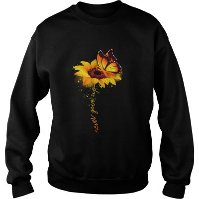 Butterfly sunflower never give up raise multiple sclerosis awareness sweatshirt