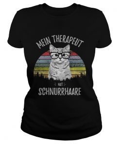 Cat Mein Therapeut hat Schnurrhaare ladies tee