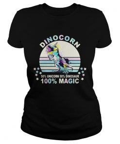 Dinocorn 50 unicorn 50 Dinosaur 100 Magic ladies tee