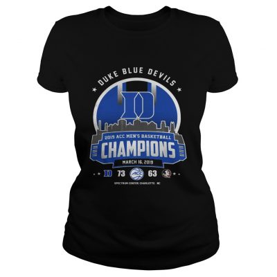 Duke blue devils 2019 acc mens basketball champion ladies tee