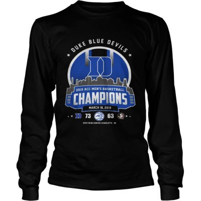 Duke blue devils 2019 acc mens basketball champion longsleeve tee