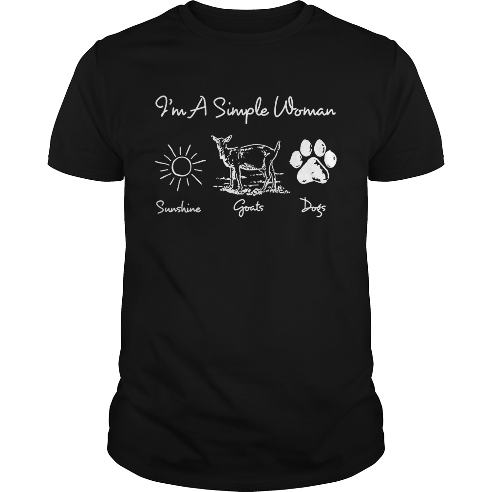 I’m a simple woman I love sunshine goats and dog shirt