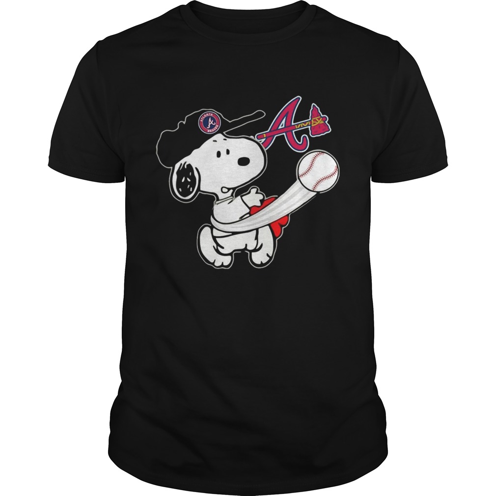 Snoopy Play Baseball T-Shirt For Fan Braves Team