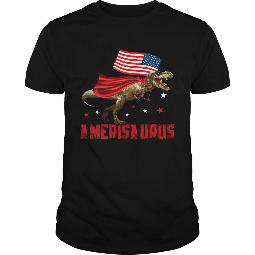 T Rex Dinosaur American Flag 4th Of July T-Shirt