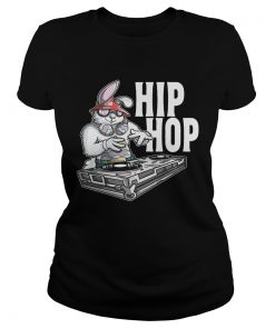 HIP HOP Bunny Easter Rabbit DJ Turntable Ladies Tee