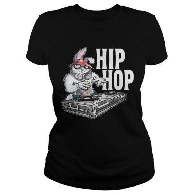 HIP HOP Bunny Easter Rabbit DJ Turntable Ladies Tee