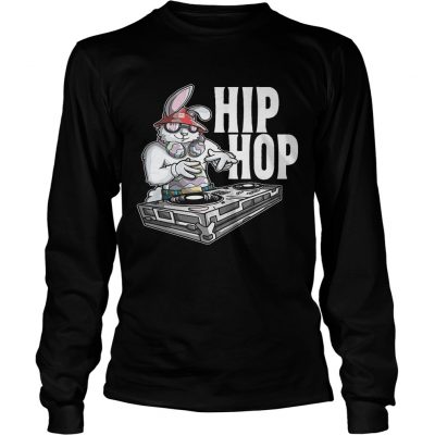 HIP HOP Bunny Easter Rabbit DJ Turntable Logsleeve Tee