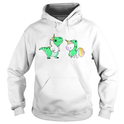 Hoodie Baby Dinosaur TRex and Unicorn shirt