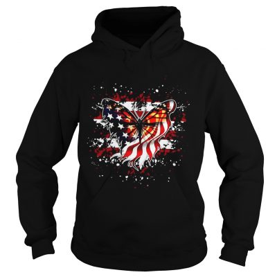 Hoodie Butterfly American flag shirt