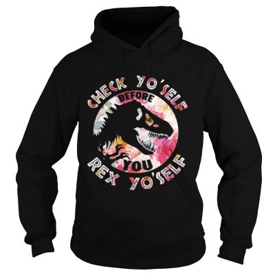 Hoodie Dinosaurs check yoself before you Rex yoself shirt