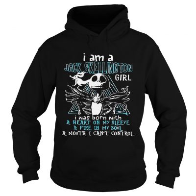 I am a jack skellington girl I was born with a heart on my sleeve hoodie