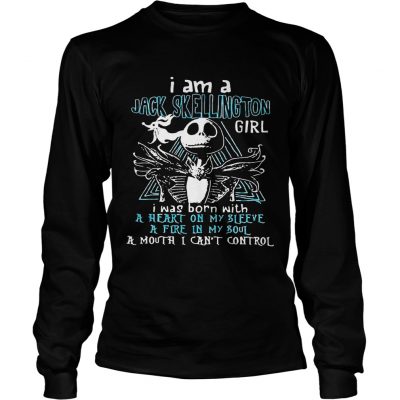 I am a jack skellington girl I was born with a heart on my sleeve longsleeve tee