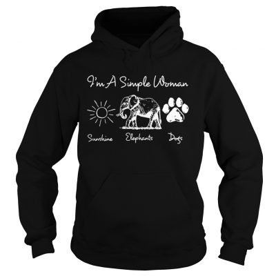 Im a simple woman I love sunshine elephants and dogs hoodie