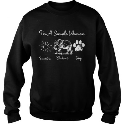 Im a simple woman I love sunshine elephants and dogs sweatshirt