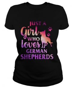 Just A Girl Who Loves German Shepherd Colorful Gift ladies tee