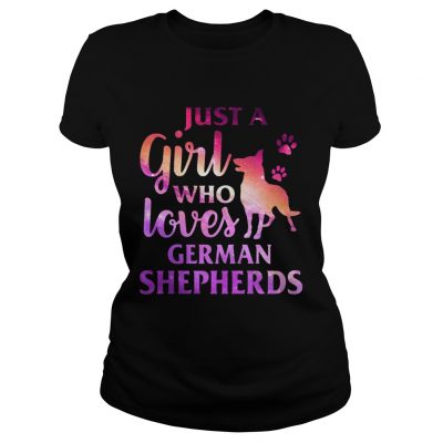 Just A Girl Who Loves German Shepherd Colorful Gift ladies tee