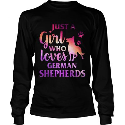 Just A Girl Who Loves German Shepherd Colorful Gift longsleeve tee