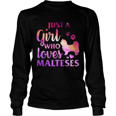 Just A Girl Who Loves Maltese Colorful Gift Longsleeve Tee