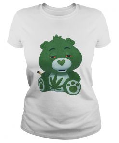 Ladies Tee Bear green smoking Cannabis shirt