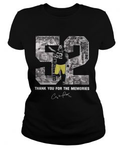 Ladies Tee Buy Clay Matthews 52 Thank You For The Memories shirt