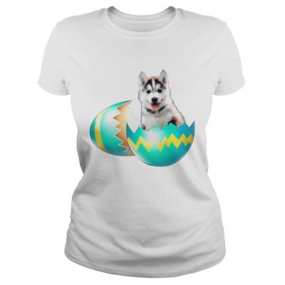 Ladies Tee Dog Easter Cute Husky Egg Gift Shirt