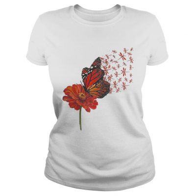 Ladies Tee Dragonfly Gerbera Daisy shirt