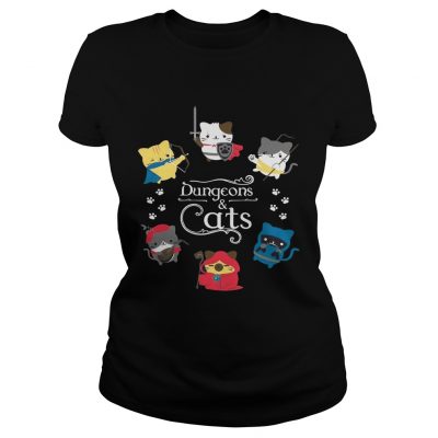 Ladies Tee Dungeons and cats shirt