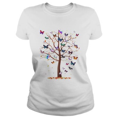 Ladies Tee Family Butterfly tree for lost people shirt