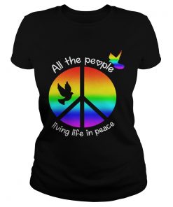 Ladies Tee Hippie Peace All the people living life in peace shirt