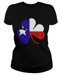 Ladies Tee Irish Texas Flag Shamrock St Patricks TShirt