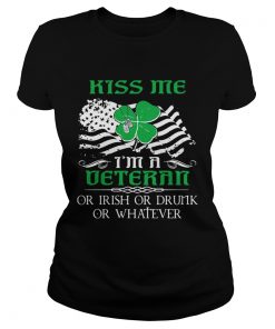 Ladies Tee Kiss Me Im A Veteran Irish St Patricks Day Shirt