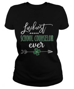 Ladies Tee Luckiest School Counselor Ever Irish shirt