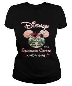 Ladies Tee Mickey Mouse Disney and Starbucks coffee kinda girl shirt