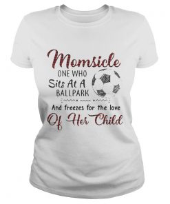 Ladies Tee Momsicle one who sits at a ballpark and freezes for the love of her child shirt