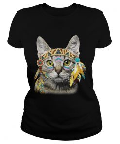 Ladies Tee Native American Cat shirt