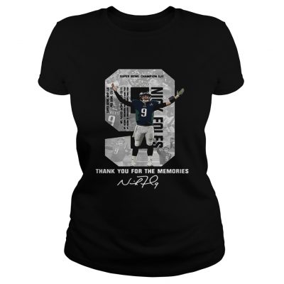 Ladies Tee Nick Foles Eagles Thank you for the memories signature shirt