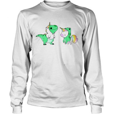 Longsleeve Tee Baby Dinosaur TRex and Unicorn shirt