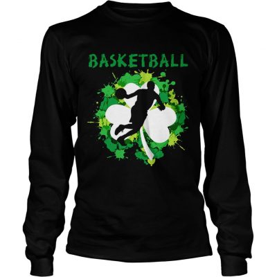 Longsleeve Tee Basketball Shamrock Irish St Pattys Day Sport Shirt For Basketball Lover Shirt