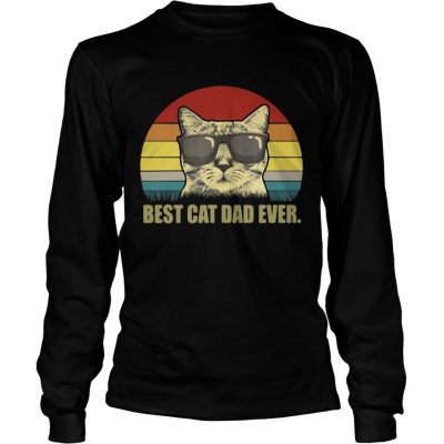 Longsleeve Tee Best Cat Dad Ever Sunset shirt