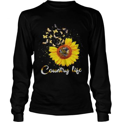 Longsleeve Tee Butterfly Sunflower Country life shirt