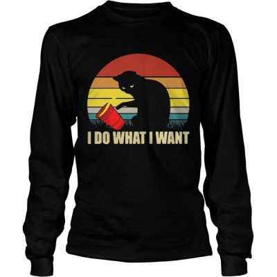 Longsleeve Tee Cat I do what I want sunset shirt