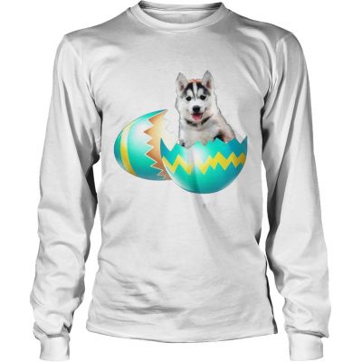 Longsleeve Tee Dog Easter Cute Husky Egg Gift Shirt