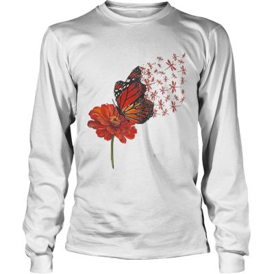 Longsleeve Tee Dragonfly Gerbera Daisy shirt